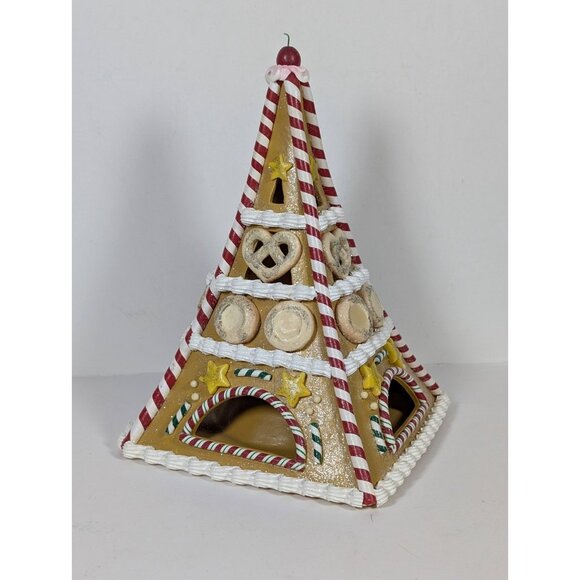 Department 56 Gingerbread Christmas Eiffel Tower Light Up Decoration 14" Village - Picture 2 of 8